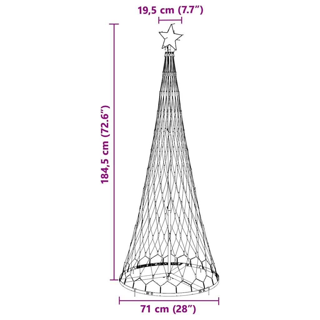 LED Karácsonyi Fenyő állvánnyal Sokszínű 71 x 71 x 184.5 cm Fém