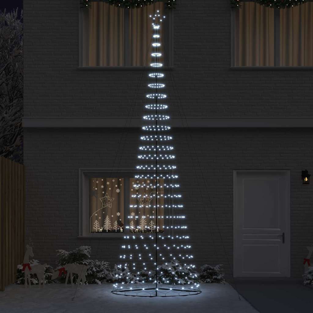 LED Karácsonyi Fenyő Hideg fehér 160 x 160 x 500 cm Fém