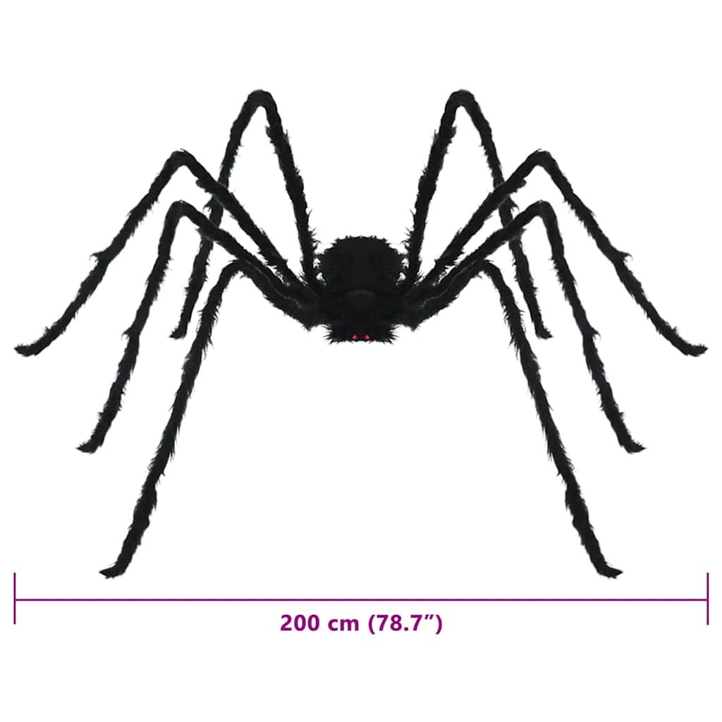 Halloween Pók Dísz 3 pcs Fekete 200 cm Poliészter és acél