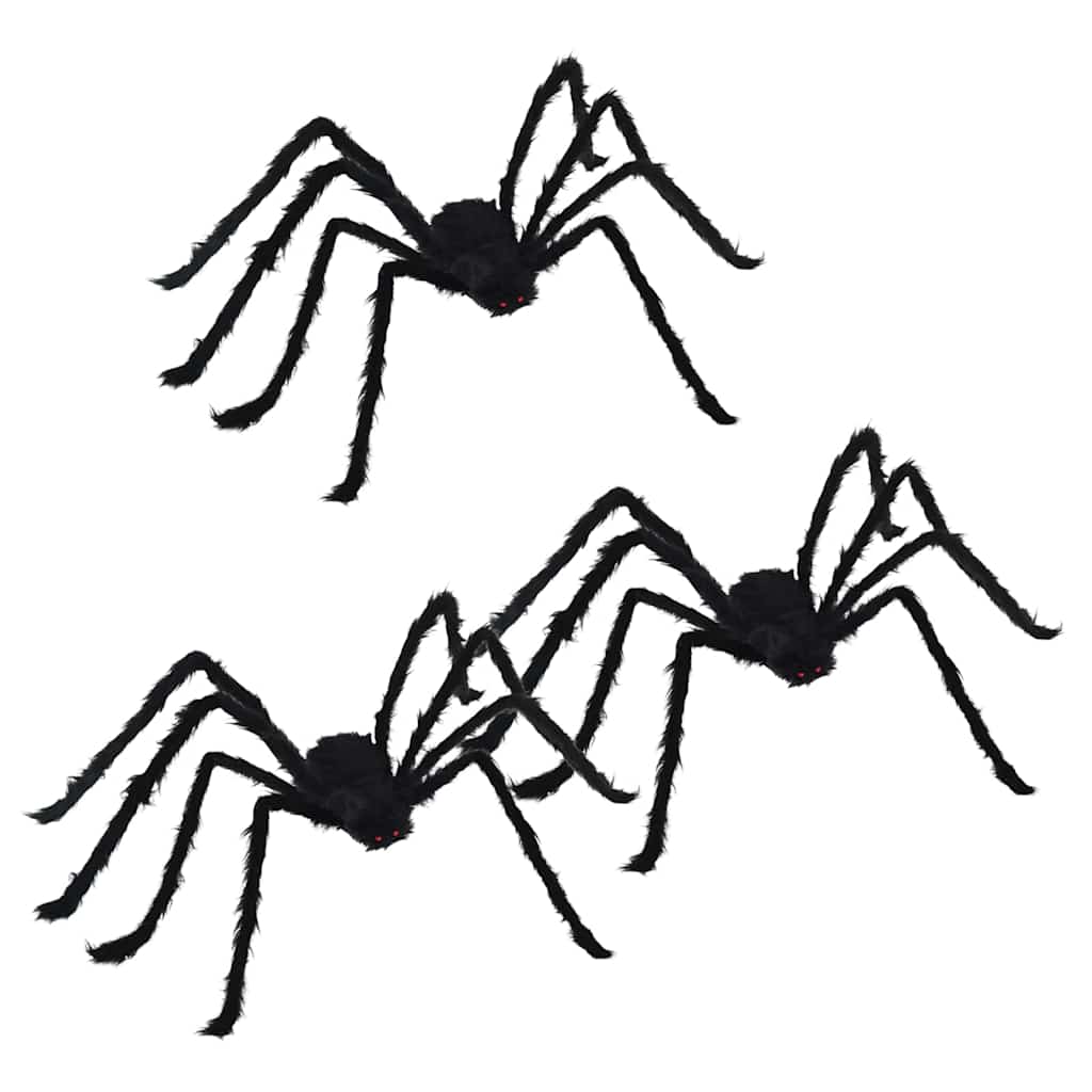 Halloween Pók Dísz 3 pcs Fekete 150 cm Poliészter és acél