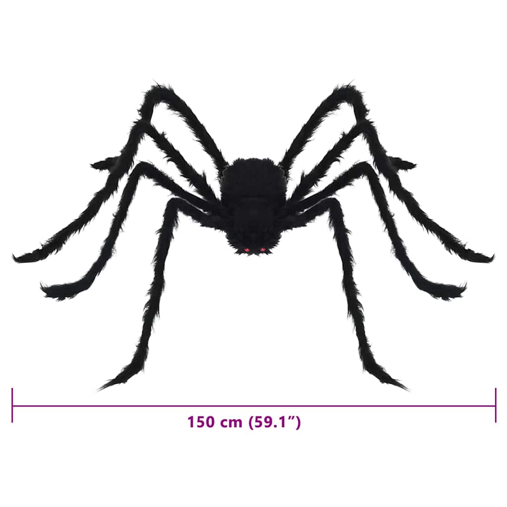 Halloween Pók Dísz 3 pcs Fekete 150 cm Poliészter és acél