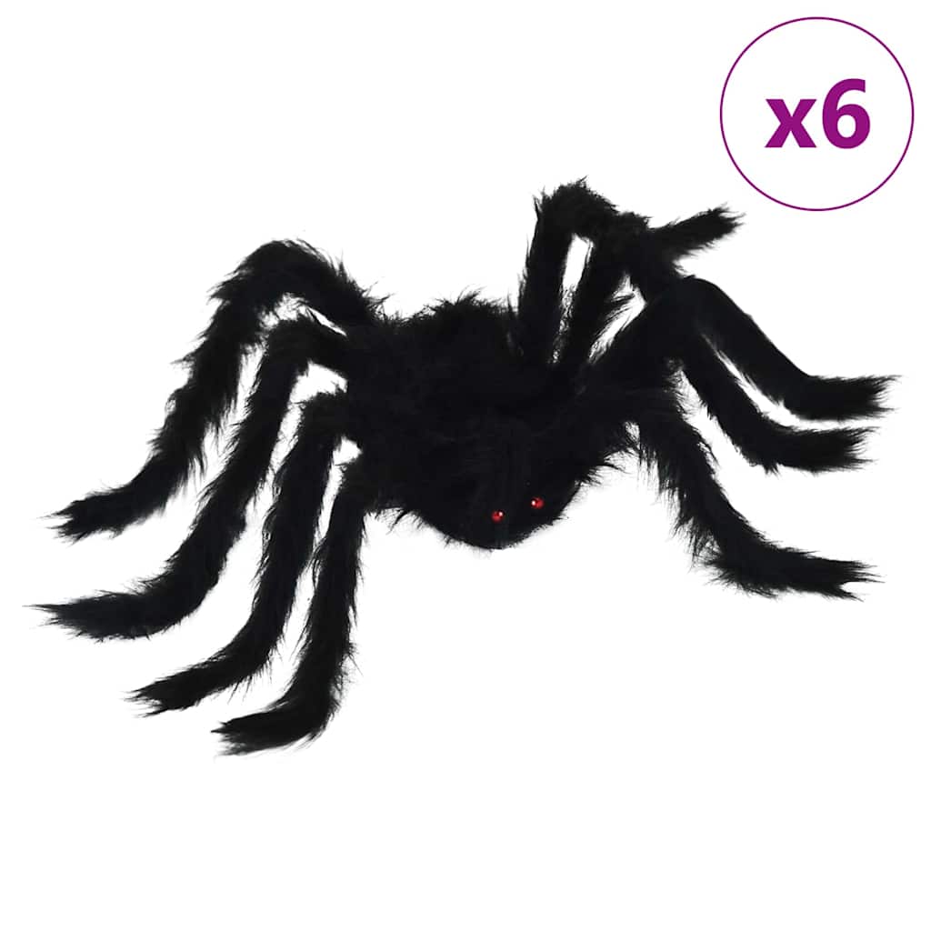 Halloween Pók Dísz 6 pcs Fekete 75 cm Poliészter és acél