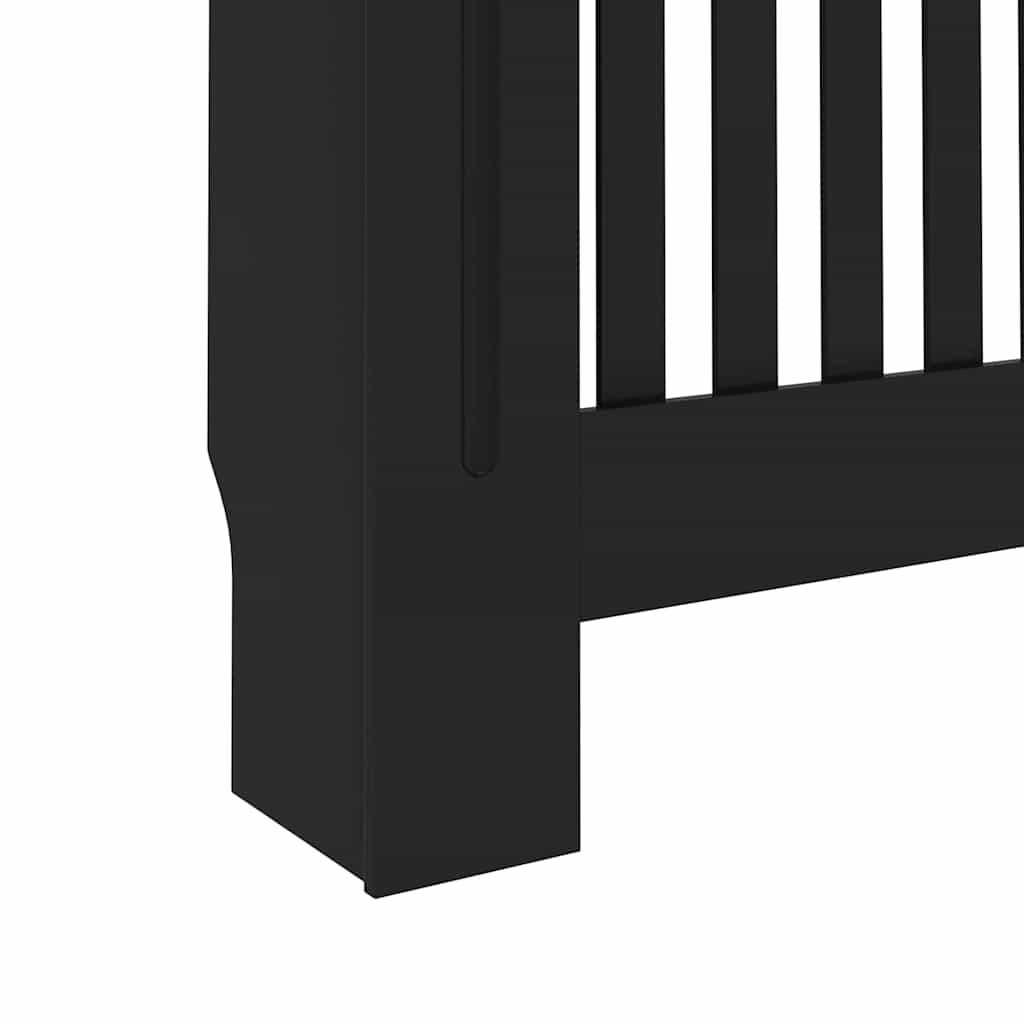 Radiátor fedezék 2 pcs Fekete 112x19x81.5cm Faanyag