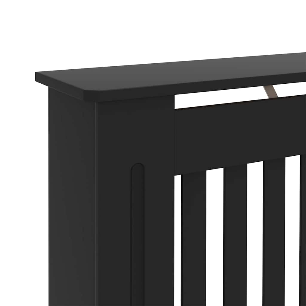 Radiátor fedezék 2 pcs Fekete 112x19x81.5cm Faanyag