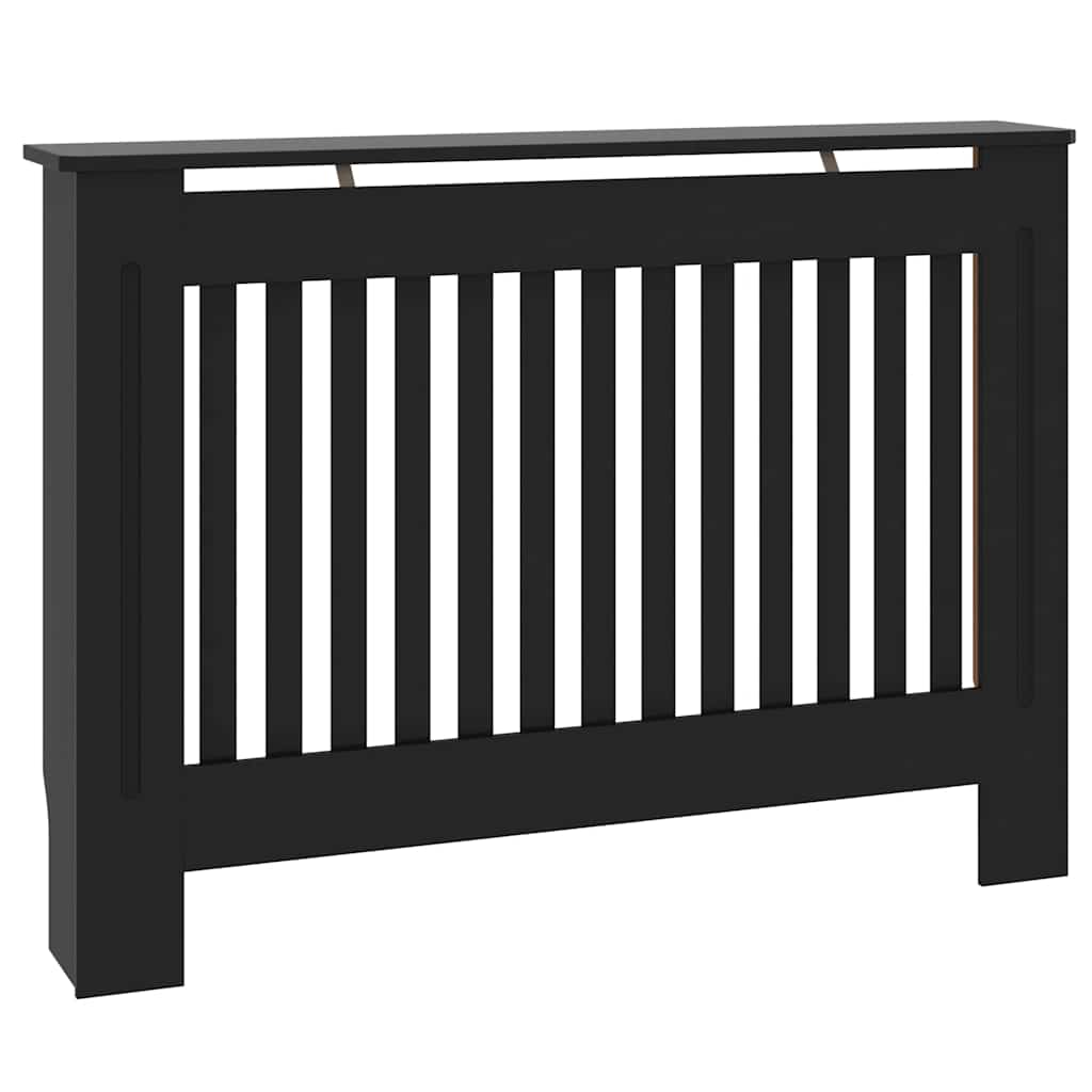 Radiátor fedezék 2 pcs Fekete 112x19x81.5cm Faanyag