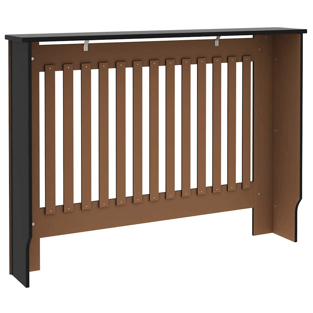 Radiátor fedezék 2 pcs Fekete 112x19x81.5cm Faanyag