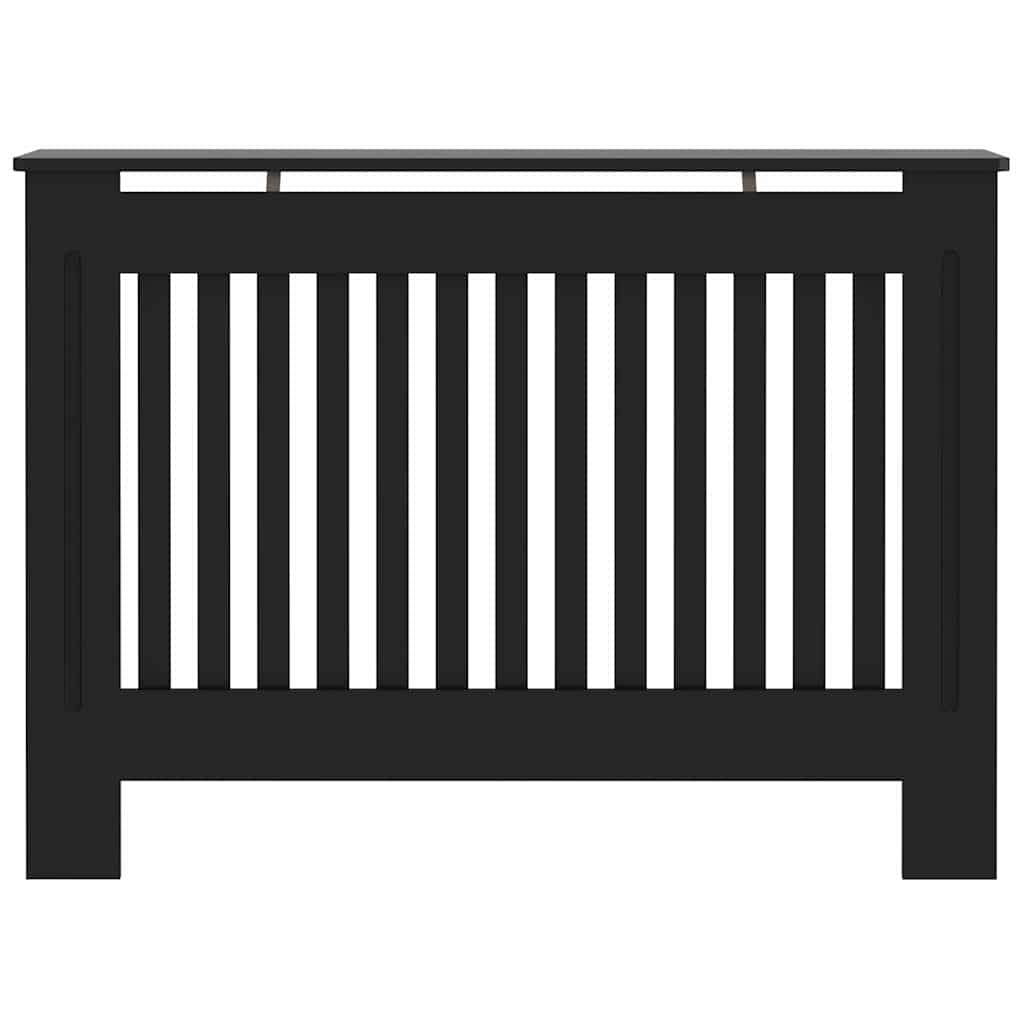 Radiátor fedezék 2 pcs Fekete 112x19x81.5cm Faanyag