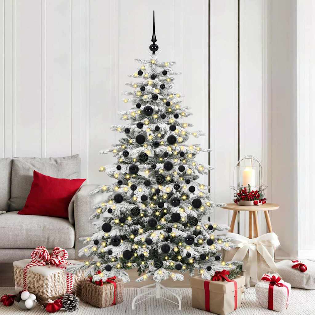 Karácsonyi Díszgömb Készlet 300 LED-del 120 pcs Fekete Műanyag