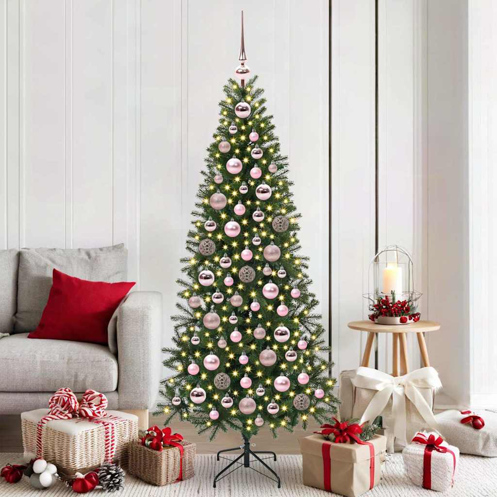 Karácsonyi Díszgömb Készlet 120 pcs Rózsaszín Műanyag