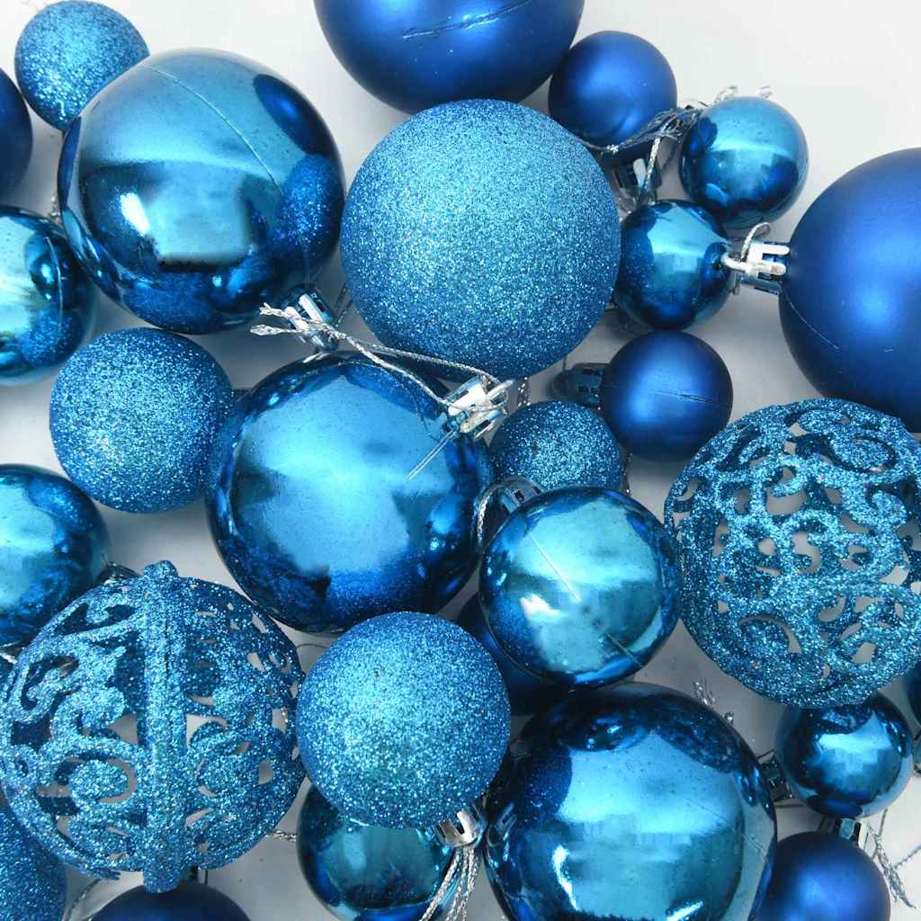Karácsonyi Díszgömb Készlet 300 LED-del 120 pcs Kék Műanyag