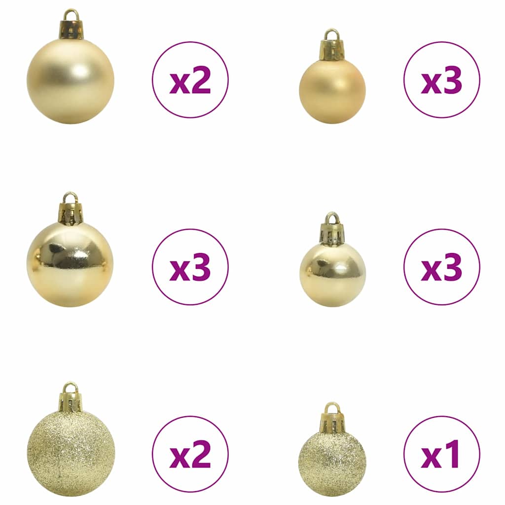 Karácsonyi Díszgömb Készlet 150 LED-del 61 pcs Sokszínű Műanyag
