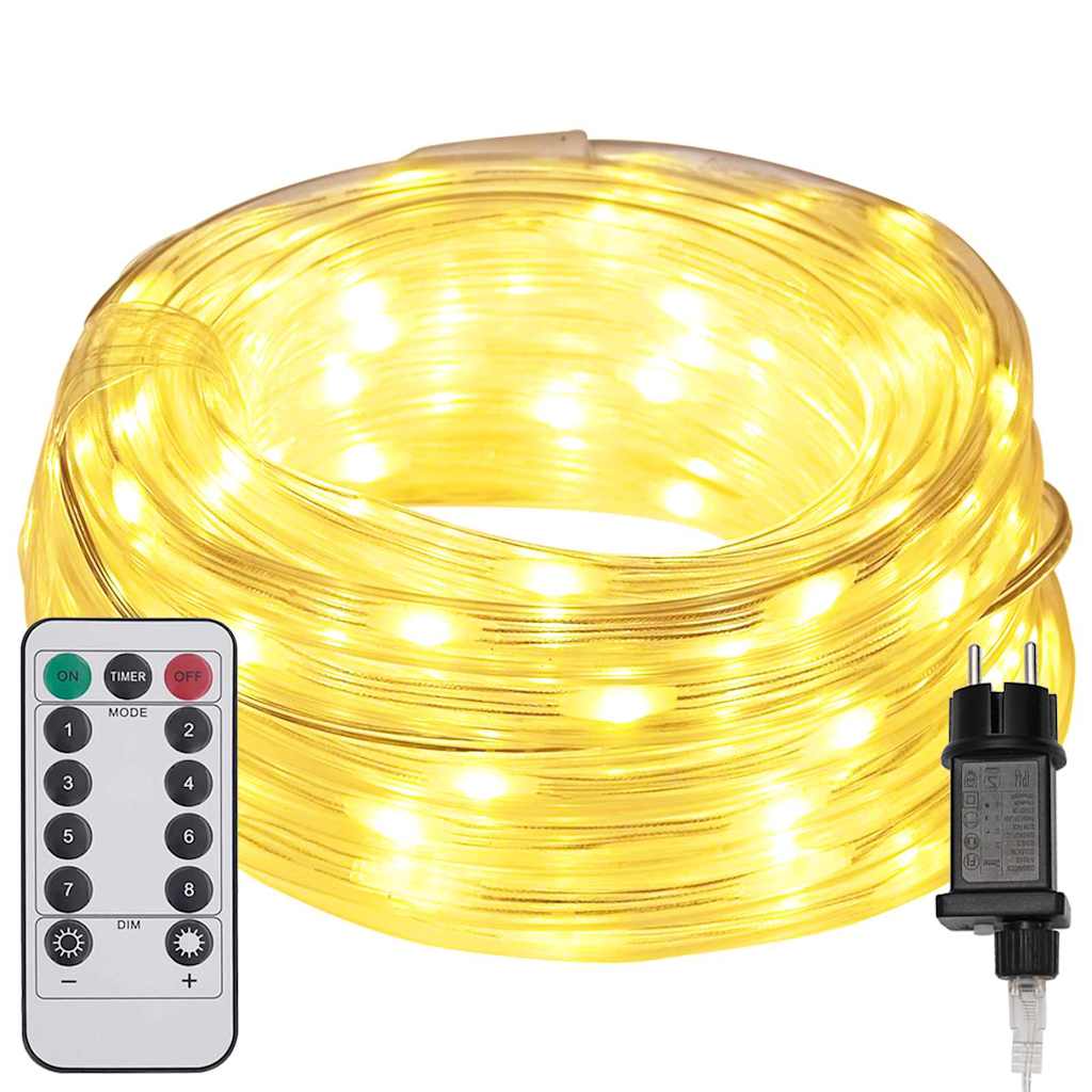 Kötél világítás 2400 LED-del Meleg fehér 100 m PVC
