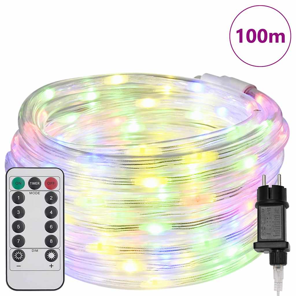 Kötél világítás 2400 LED-del Sokszínű 100 m PVC