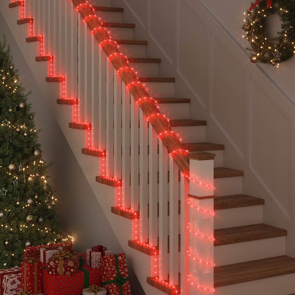 Kötél világítás 2400 LED-del Piros 100 m PVC