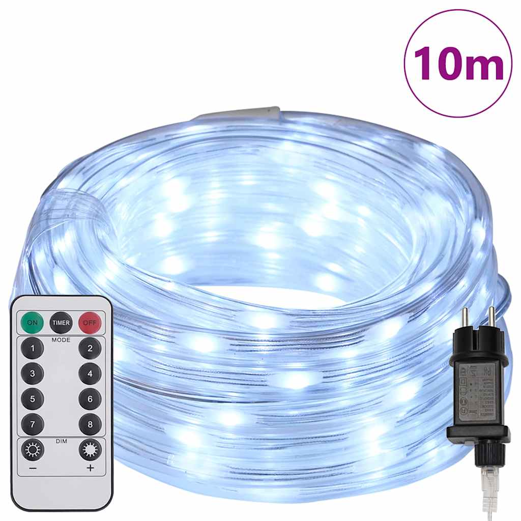 Kötél világítás 240 LED-del Hideg Fehér 10 m PVC
