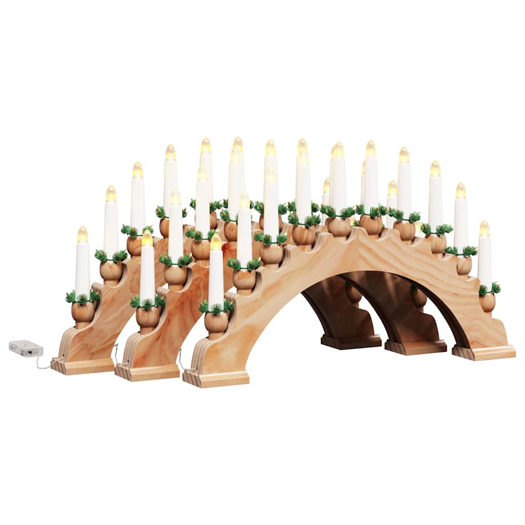 Karácsonyi gyertyatartó ív 10 LED gyertyával 3 pcs Barna