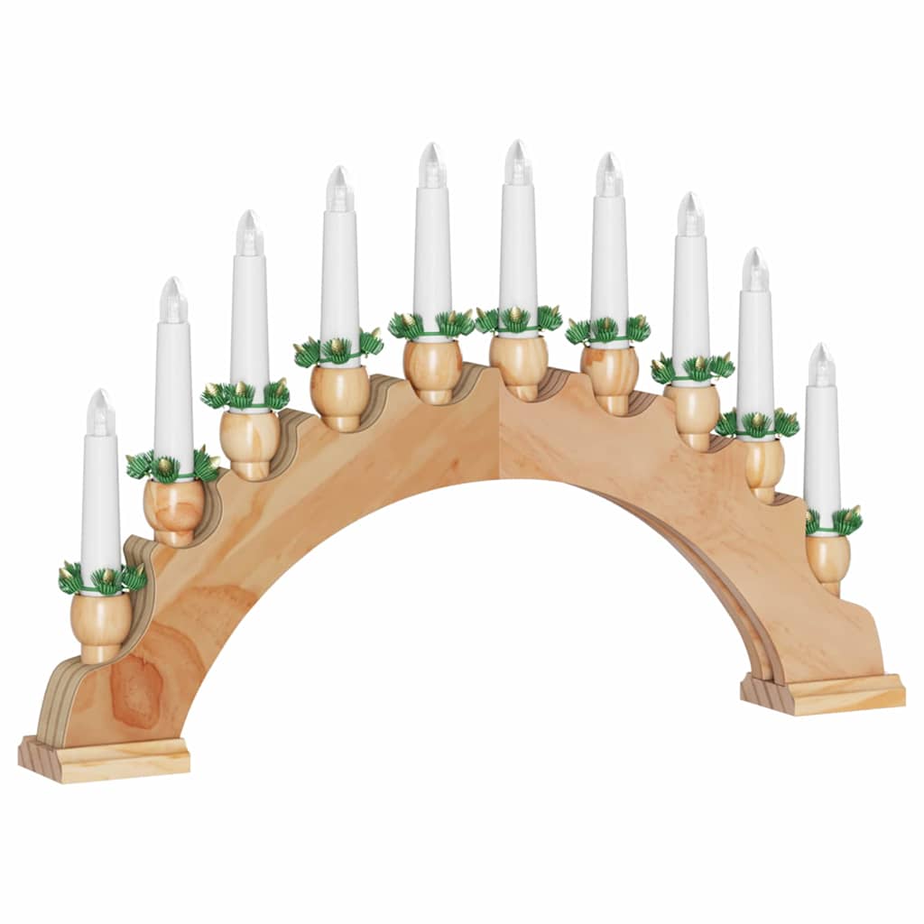 Karácsonyi gyertyatartó ív 10 LED gyertyával 3 pcs Barna