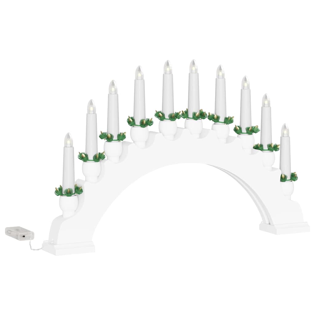 Karácsonyi gyertyatartó ív 10 LED gyertyával 3 pcs Fehér