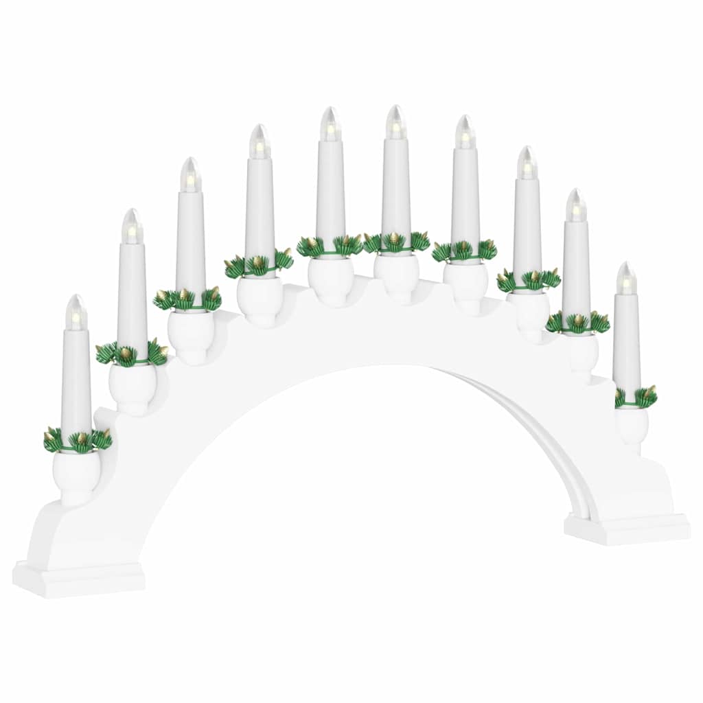 Karácsonyi gyertyatartó ív 10 LED gyertyával 3 pcs Fehér