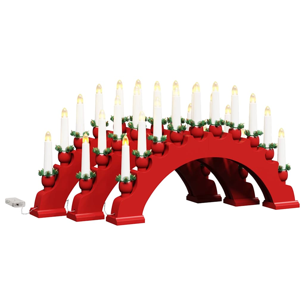 Karácsonyi gyertyatartó ív 10 LED gyertyával 3 pcs Piros