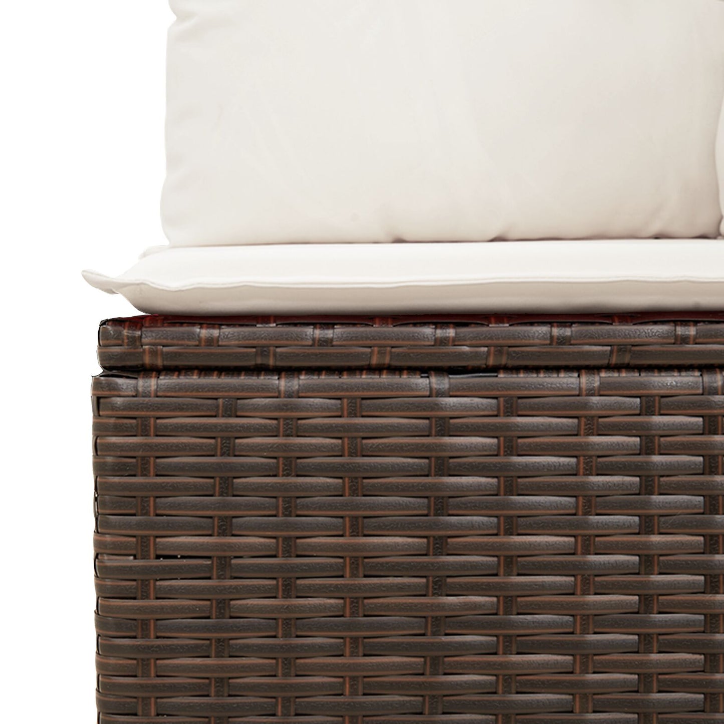 6 Darabos Kerti Sofasor Párnákkal Barna Poli Rattan