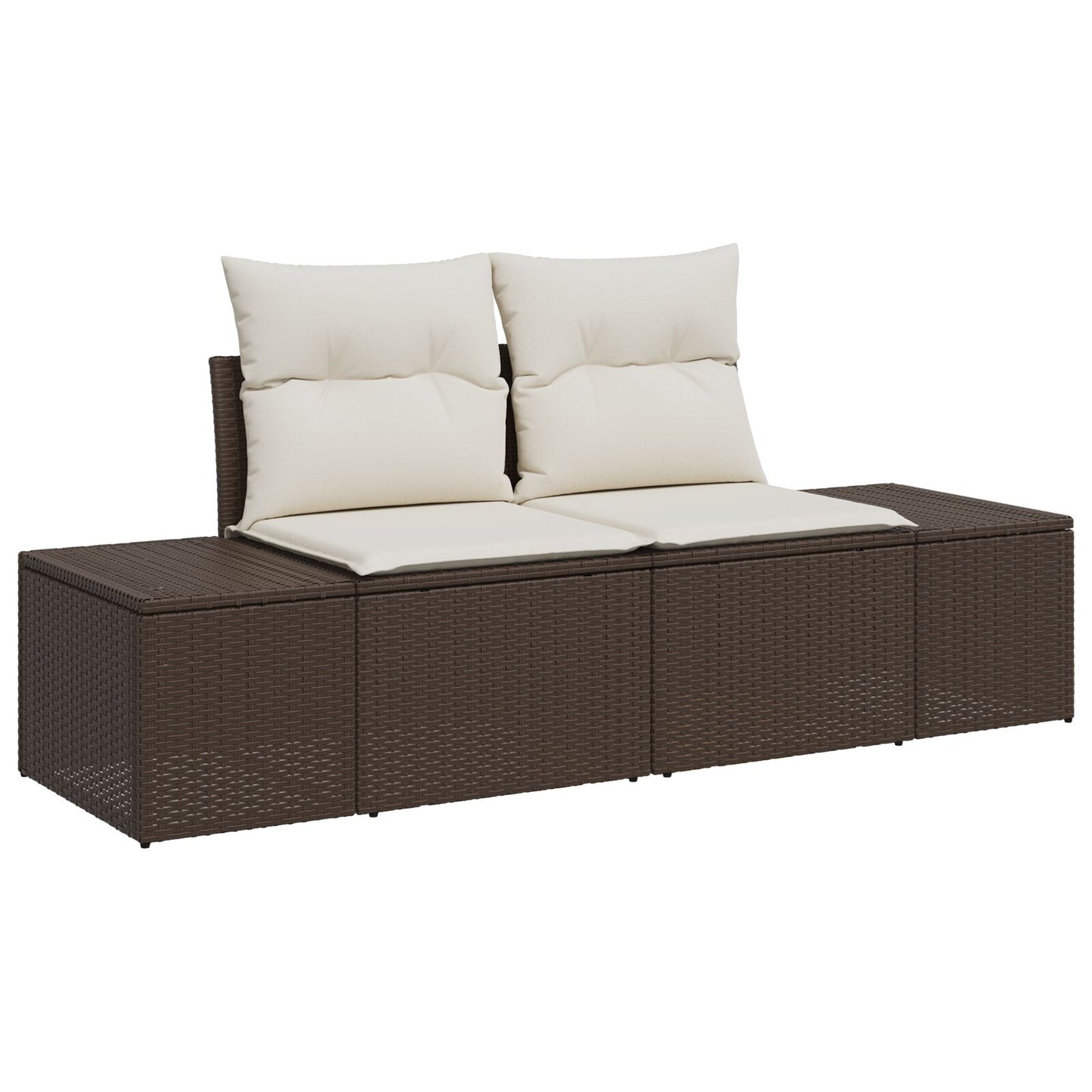 6 Darabos Kerti Sofasor Párnákkal Barna Poli Rattan