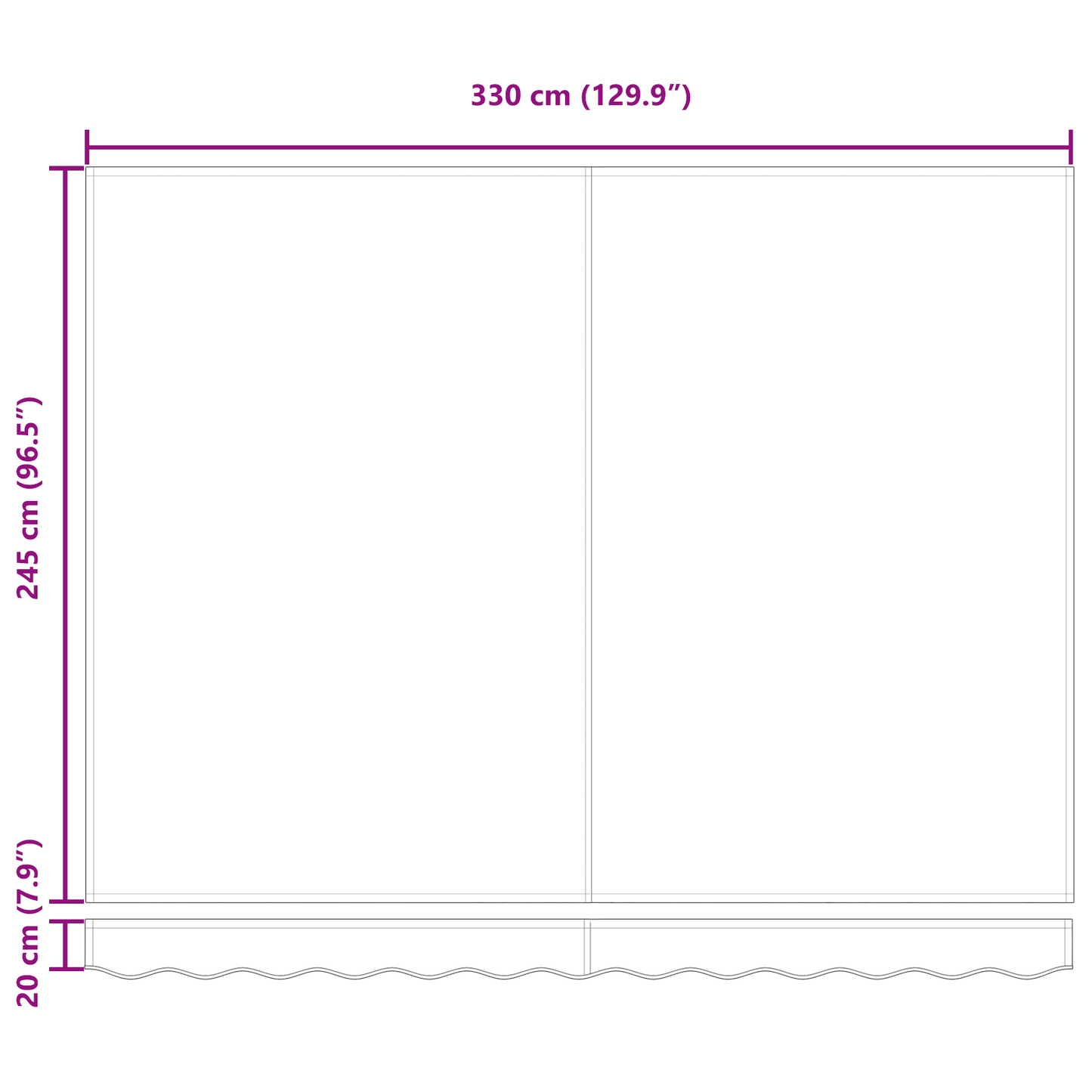 Behúzható napellenző Piros és fekete 350 x 250 cm szövet
