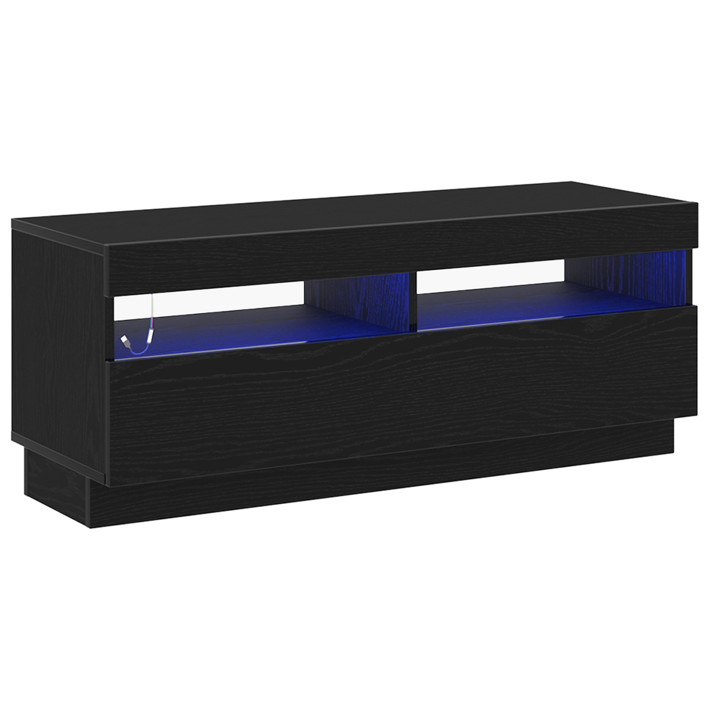 TV szekrény LED -es lámpákkal Fekete 100 x 35 x 40 cm Faanyag