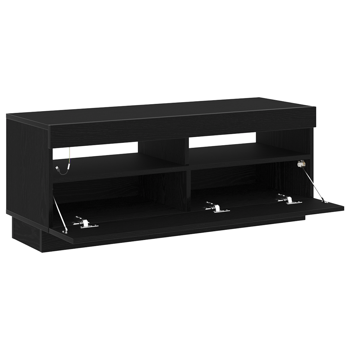 TV szekrény LED -es lámpákkal Fekete 100 x 35 x 40 cm Faanyag