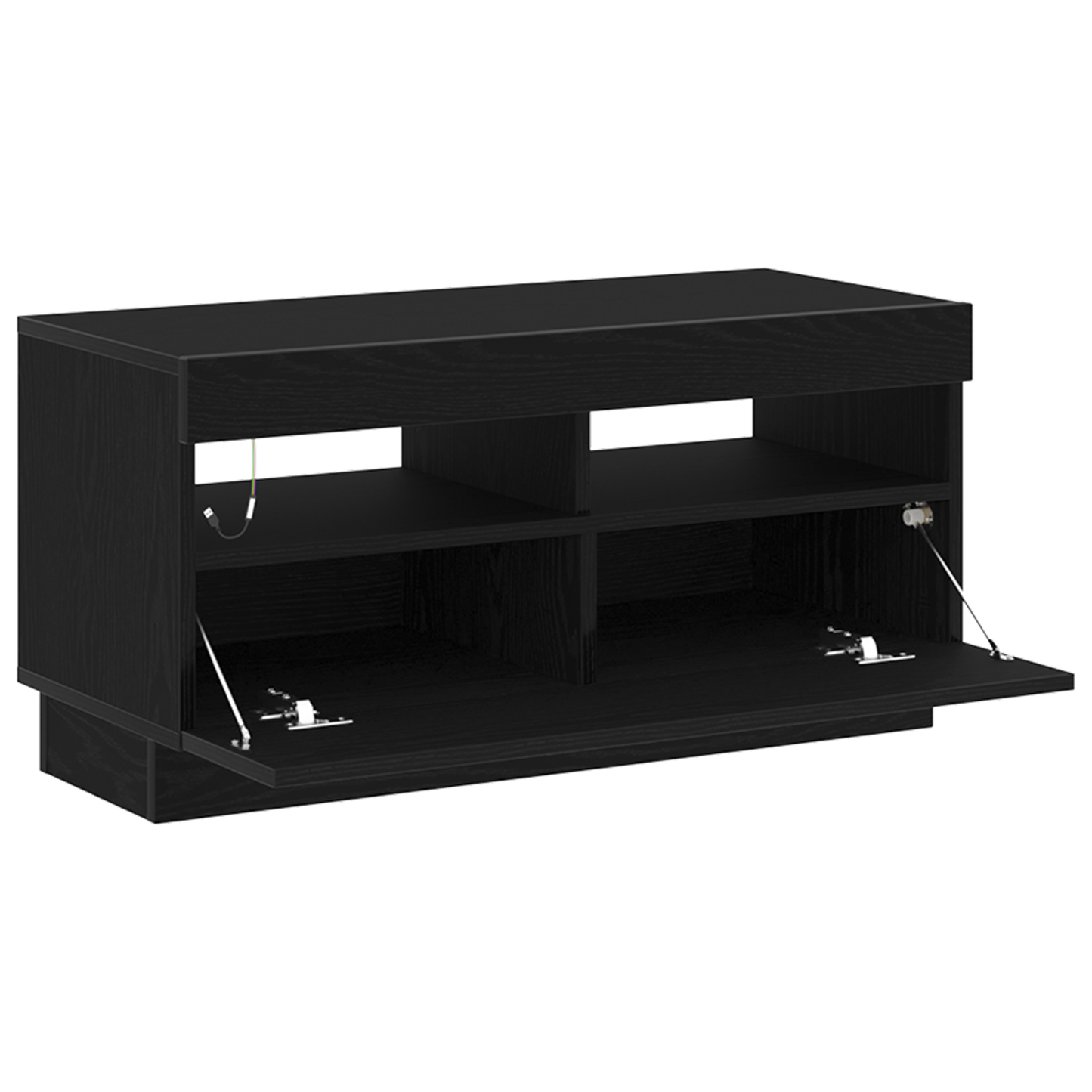 TV szekrény LED -es lámpákkal Fekete 80 x 35 x 40 cm Faanyag