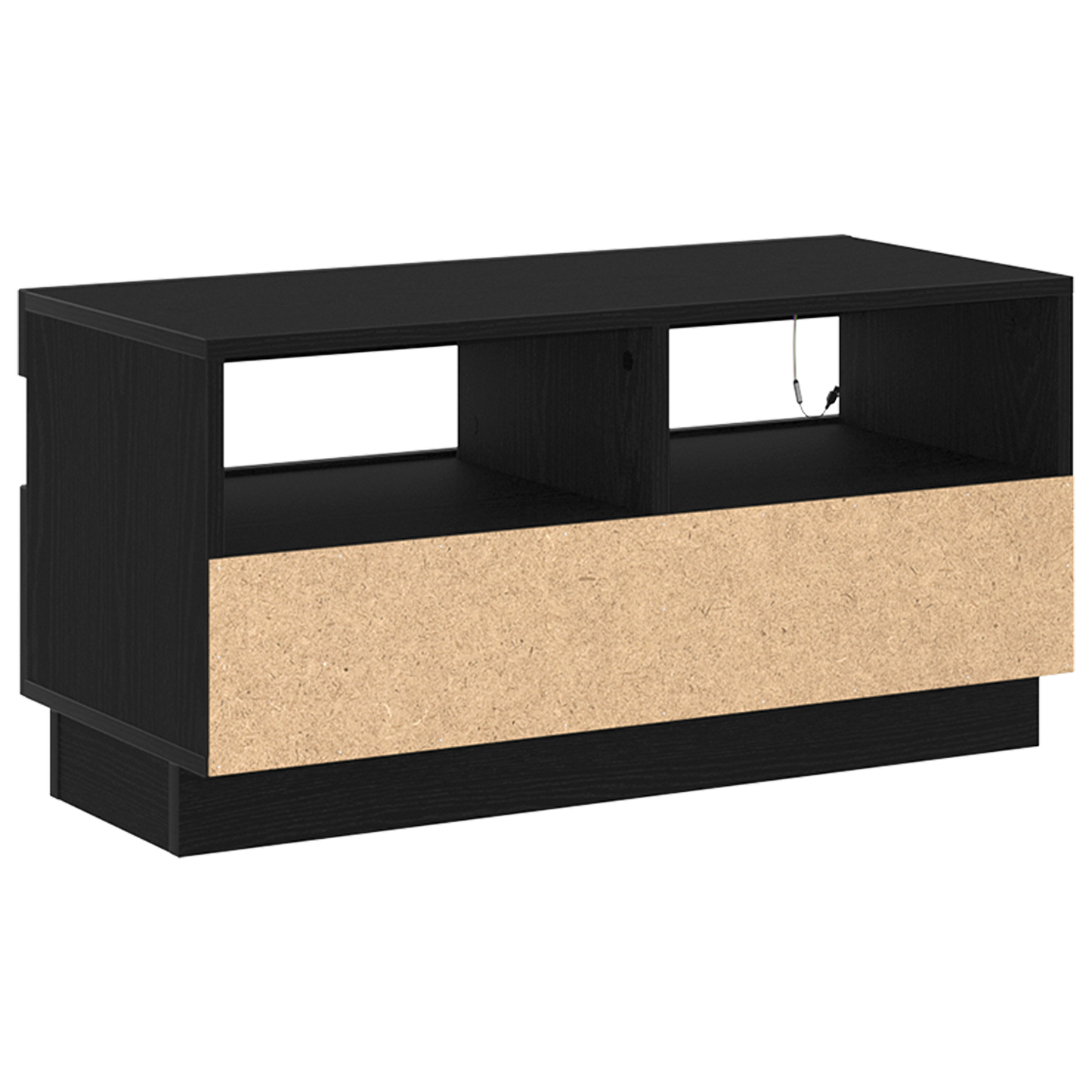 TV szekrény LED -es lámpákkal Fekete 80 x 35 x 40 cm Faanyag