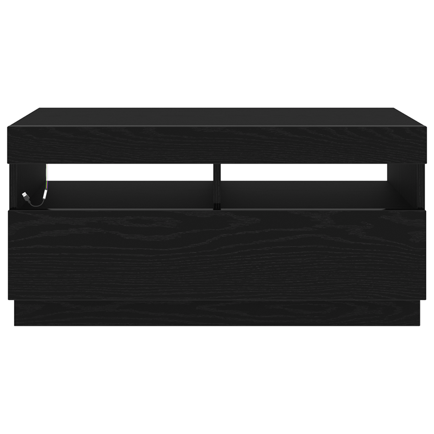 TV szekrény LED -es lámpákkal Fekete 80 x 35 x 40 cm Faanyag