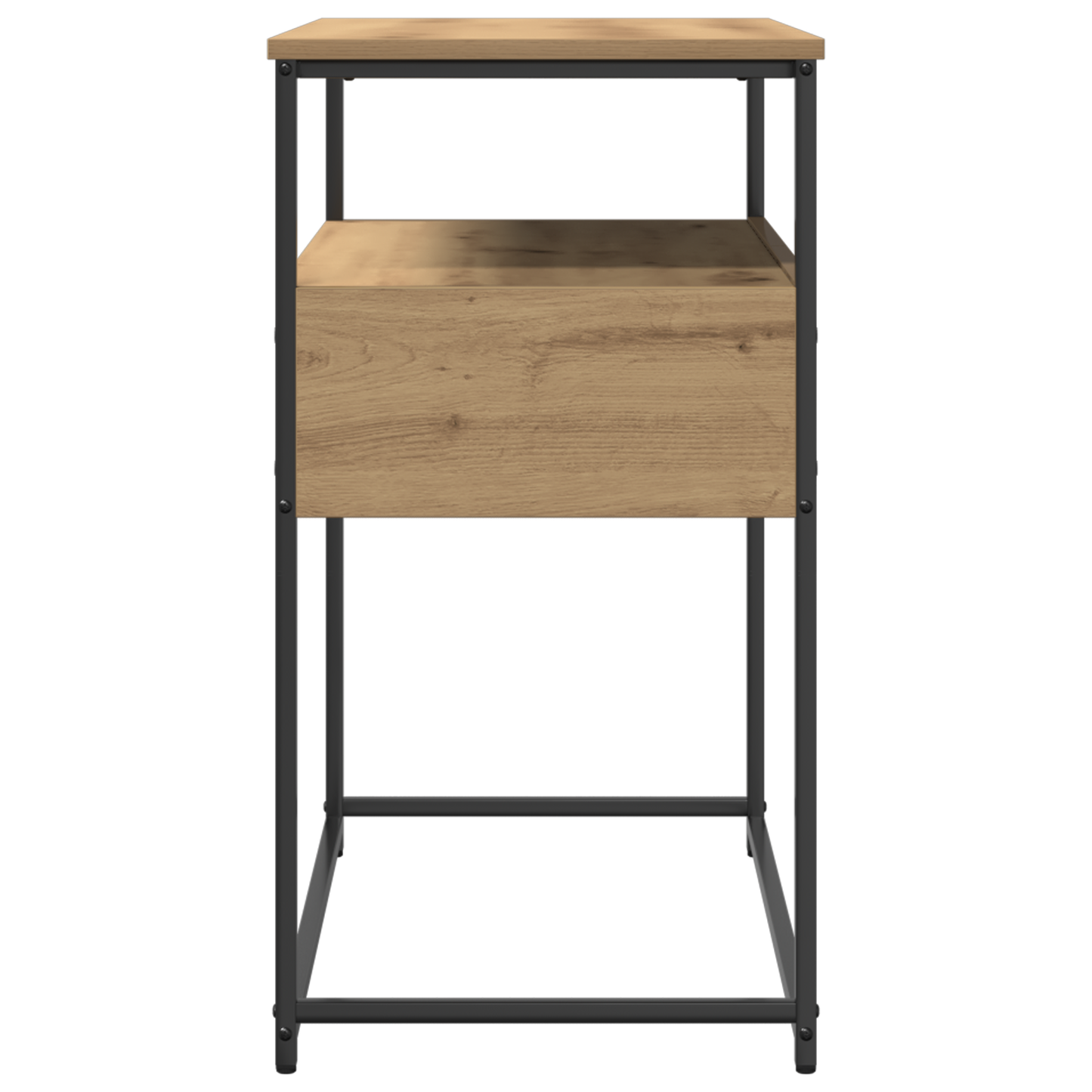Konzolasztal kézműves tölgy 75 x 40 x 75 cm Műgyantás fa és fém