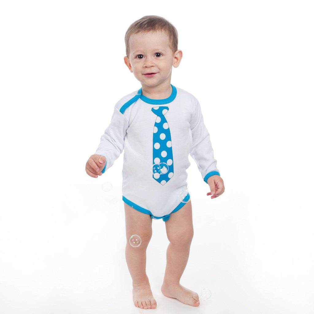 Body nyomtatott mintával New baby türkiz nyakkendõvel