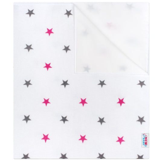 Vízálló flanel alátét New baby csillagok rózsaszín