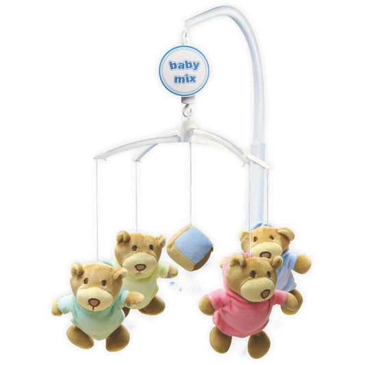 Körhinta a kiságy fölé baby Mix macik kocka