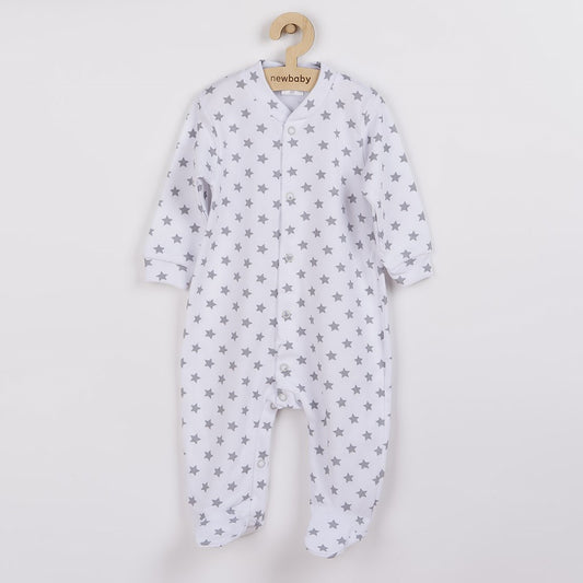 baba kezeslábas New baby Classic II szürke csillagokkal