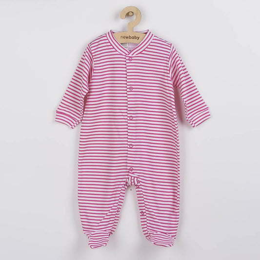 baba kezeslábas New baby Classic II rózsaszín csíkokkal