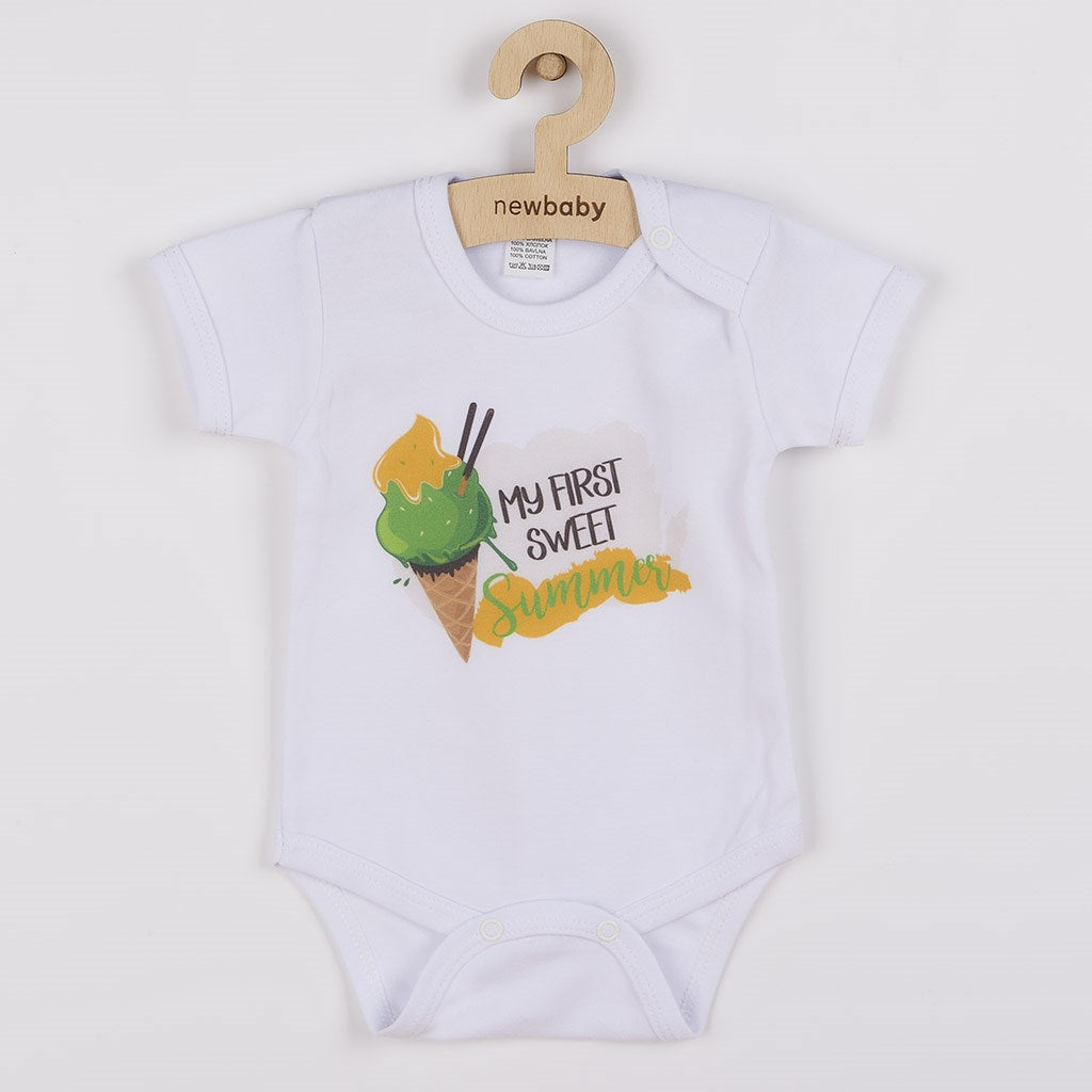 Body nyomtatással New baby MY FIRST SWEET Summer zöld