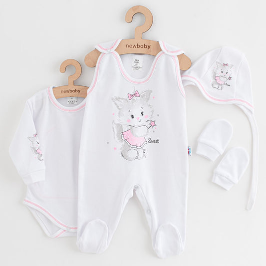 4 részes szett New baby cica fehér-rózsaszín