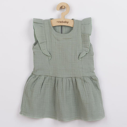 baba muszlin ruha New baby Summer Nature Collection menta