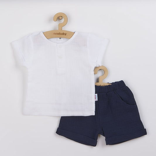 baba muszlin együttes New baby Summer Nature Collection sötét kék