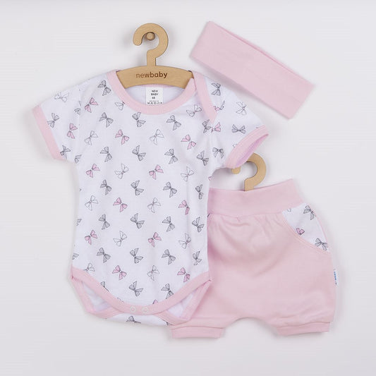 3-részes nyári pamut együttes New baby Perfect Summer rózsaszín