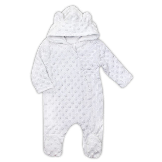 baba kezeslábas Minky-ból Nicol Bubbles fehér