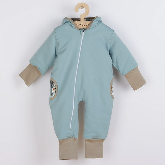 Meleg tavaszi kezeslábas kapucnival New baby Spring mint