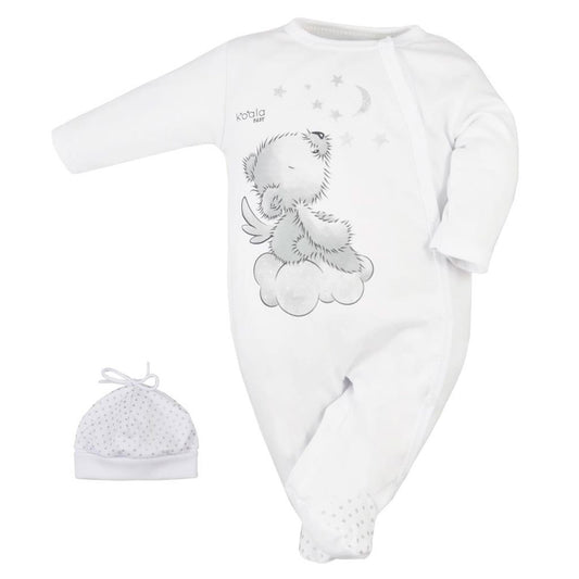 baba kezeslábas sapkával Koala Angel fehér