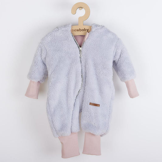 Luxus baba téli kezeslábas New baby Teddy bear szürke rózsaszín