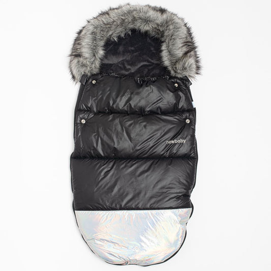 Luxus lábzsák szõrmével Shine New baby fekete ezüst szín