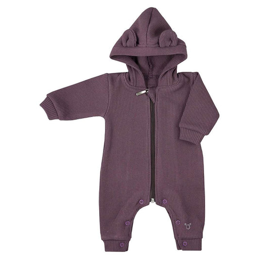 baba pamut kezeslábas kapucnival fülekkel Koala Pure purple
