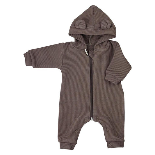 baba pamut kezeslábas kapucnival fülekkel Koala Pure brown